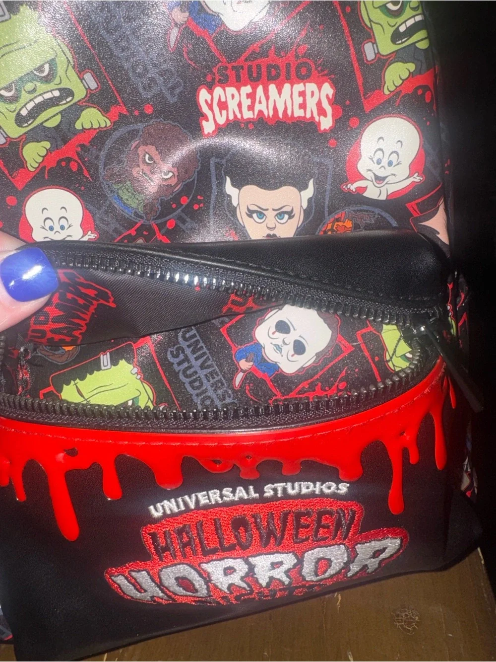 Universal Studios Halloween Horror Nights Black & Red Mini Backpack